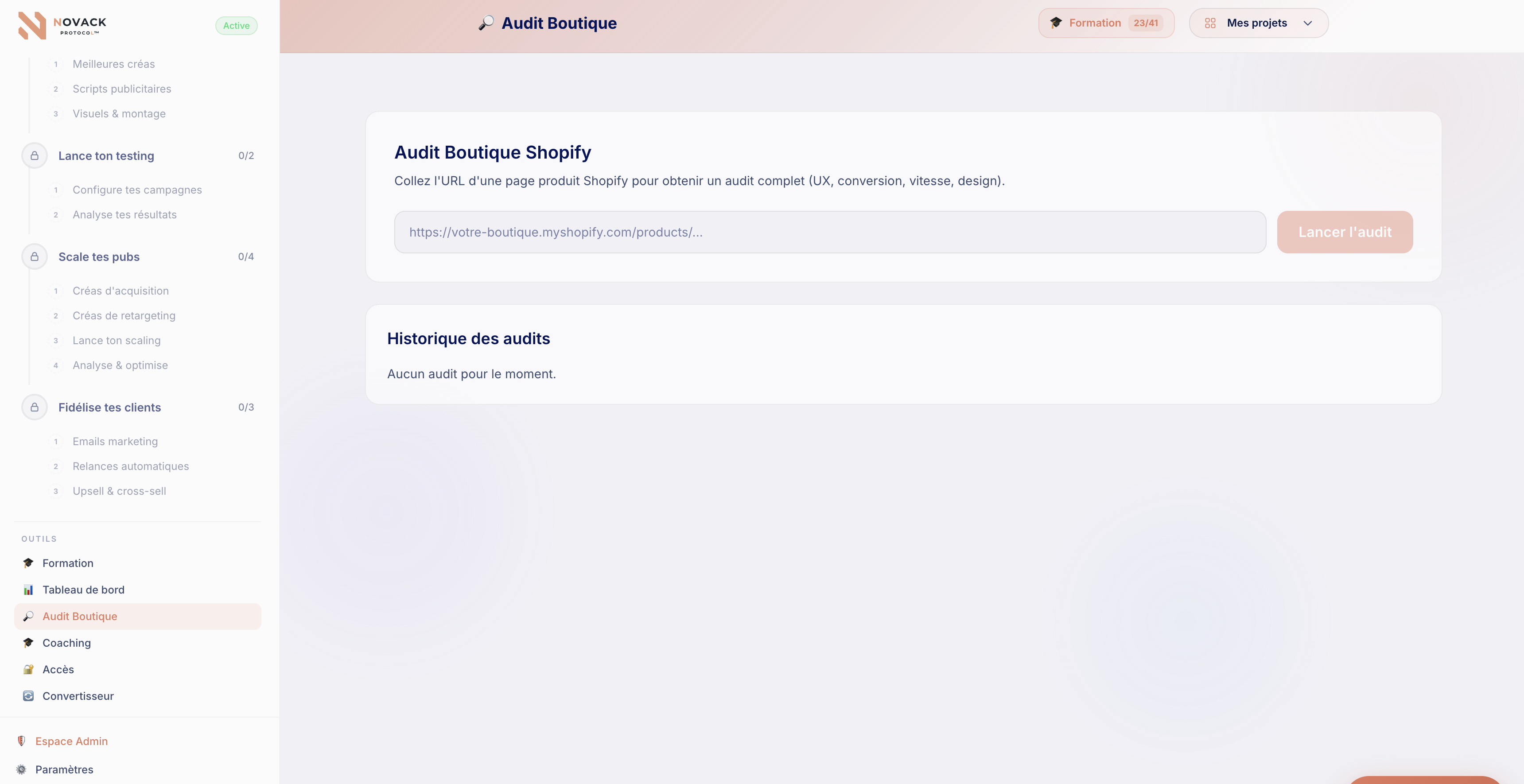 Thème Shopify Novack Protocol